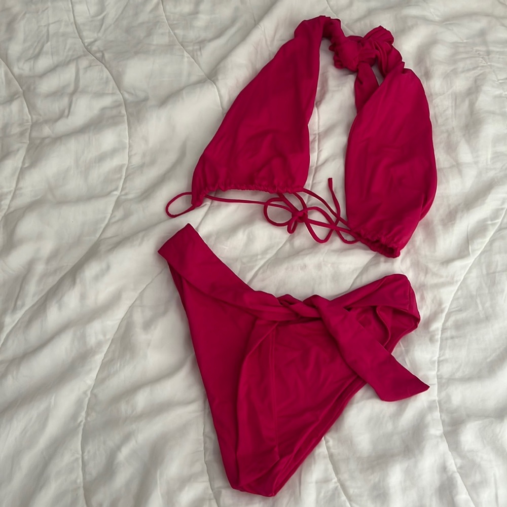 Frankie’s Bikini Bash Halter Magenta Bikini Set